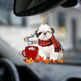 White Shih Tzu-Fall Chocolate-Two Sided Ornament