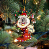 Godmerch- Ornament- WHITE Standard Poodle-Xmas Boot-Two Sided Ornament, Happy Christmas Ornament, Car Ornament