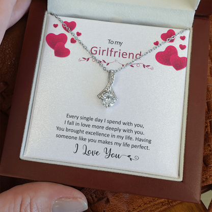 To My Girlfriend Necklace - I Love You, Necklace for Girlfriend, Birthday Gift for Girlfriend, Alluring Beauty Necklace