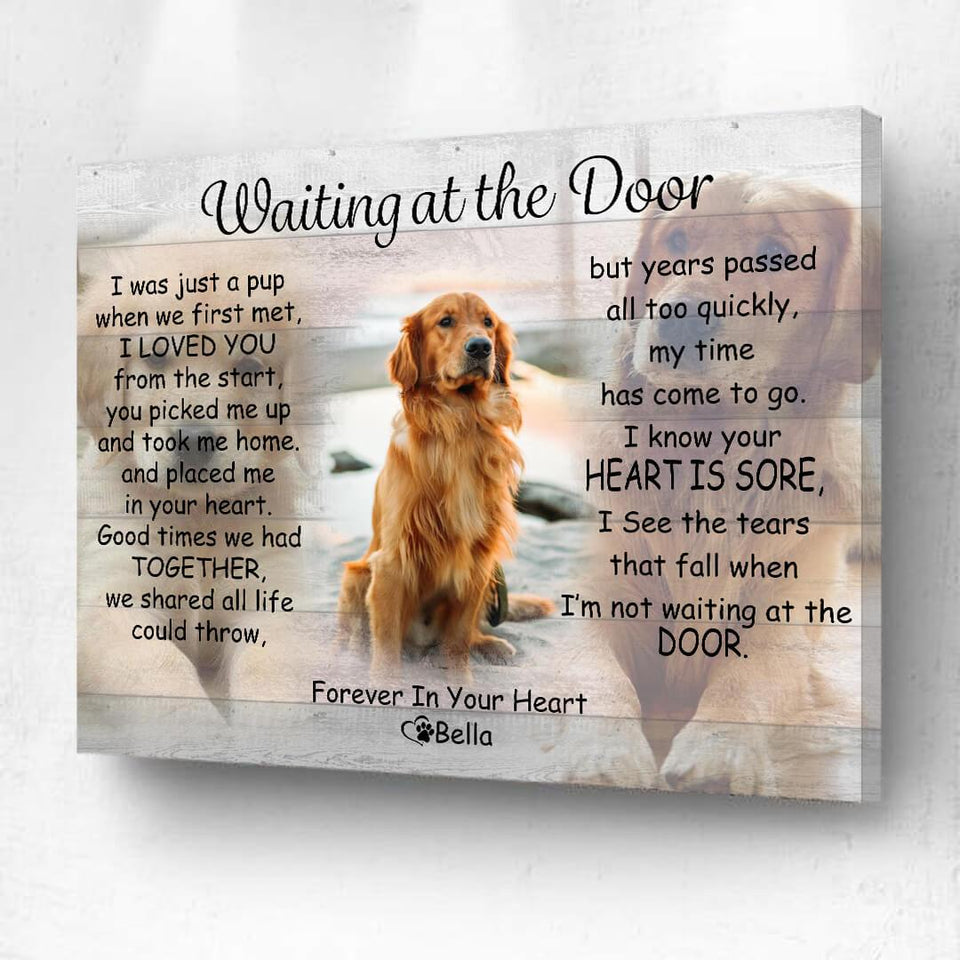 Waiting at the Doorpersonalized Photo Memorial Canvas, Canvas Wall Art Gift for Remembrance