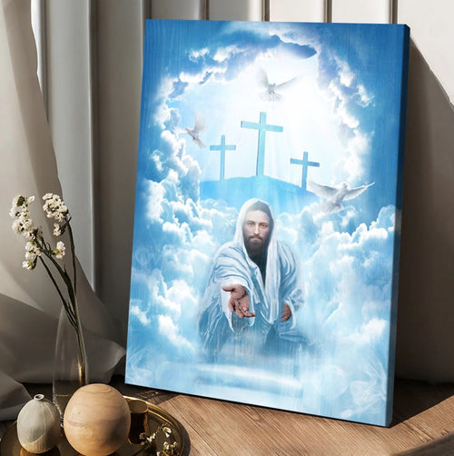 Walking with Jesus, Blue sky, Beautiful heaven - Matte Canvas