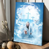 Walking with Jesus, Blue sky, Beautiful heaven - Matte Canvas