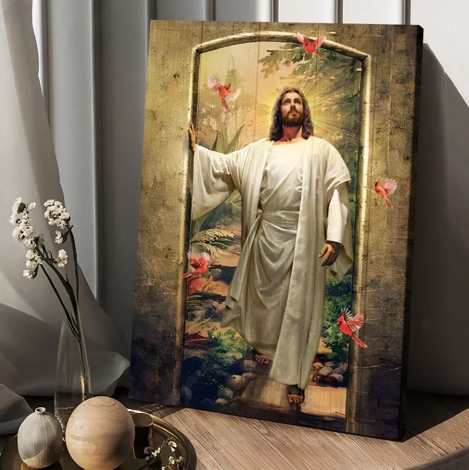 Walking with Jesus, Cardinal, Infinite halo, The way to heaven - Matte Canvas