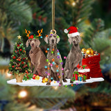 Godmerch- Ornament- Weimaraner-Christmas Dog Friends Hanging Ornament, Happy Christmas Ornament, Car Ornament
