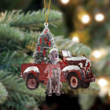 Godmerch- Ornament- Weimaraner-Christmas Truck Two Sided Ornament, Happy Christmas Ornament, Car Ornament