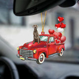 Weimaraner-Red Sports Car-Two Sided Ornament