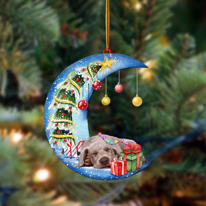 Ornament- Weimaraner-Sleep On The Moon Christmas Two Sided Ornament, Happy Christmas Ornament, Car Ornament