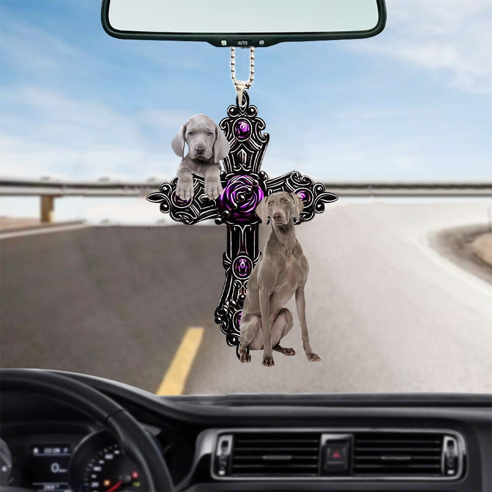Weimaraner Pray For God Car Hanging Ornament Dog Pray For God Ornament Godmerch