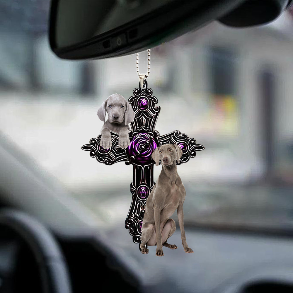 Weimaraner Pray For God Car Hanging Ornament Dog Pray For God Ornament Godmerch