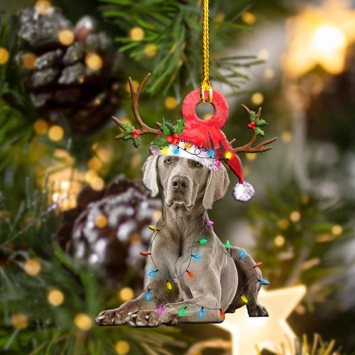 Godmerch- Ornament- Weimaraner Christmas Shape Ornament, Happy Christmas Ornament, Car Ornament