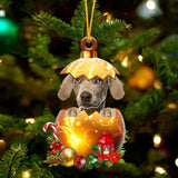 Weimaraner In Golden Egg Christmas Ornament