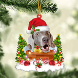 Weimaraner In The Chimney Hanging Ornament Dog Christmas Ornament