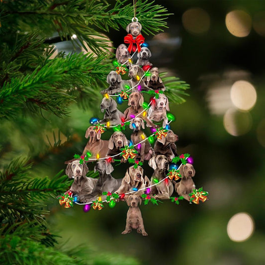 Weimaraner-Christmas Tree Lights-Two Sided Ornament