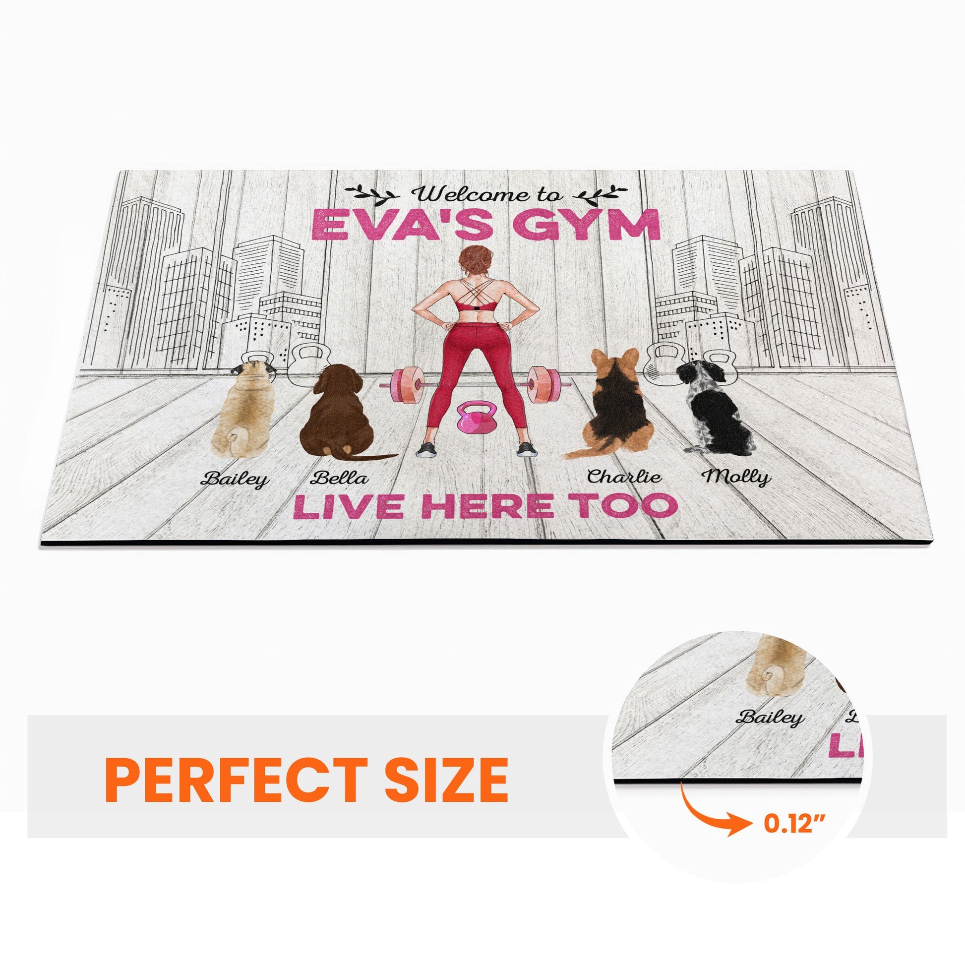 Welcome To Gym - Personalized Doormat - Gift For Gymer - Fitness Lady