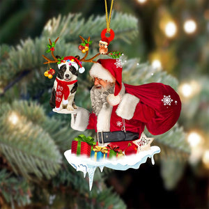 Welsh Corgi And Santa Claus Christmas Ornament Godmerch