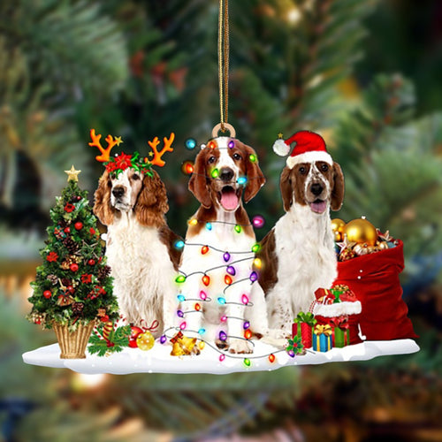 Ornament- Welsh Springer Spaniel-Christmas Dog Friends Hanging Ornament, Christmas Ornament, Car Ornament