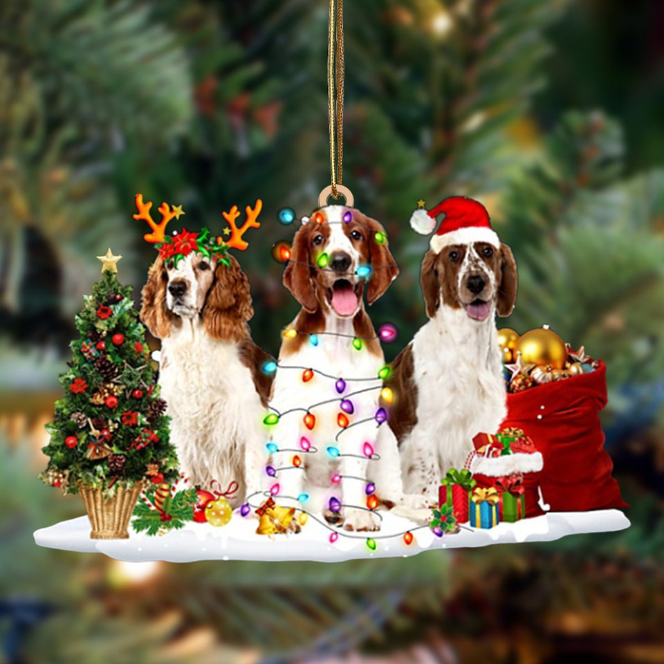 Ornament- Welsh Springer Spaniel-Christmas Dog Friends Hanging Ornament, Christmas Ornament, Car Ornament