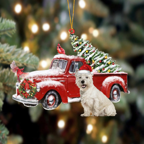 Ornament- West Highland White Terrier-Cardinal & Truck Two Sided Ornament, Christmas Ornament, Car Ornament