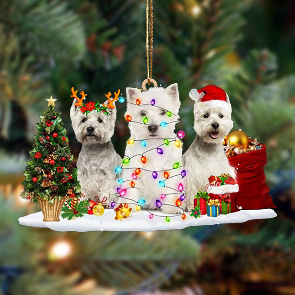 West Highland White Terrier-Christmas Dog Friends Hanging Ornament, Christmas Ornament, Car Ornament