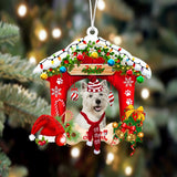 Ornament- West Highland White Terrier-Christmas House Two Sided Ornament, Christmas Ornament, Car Ornament