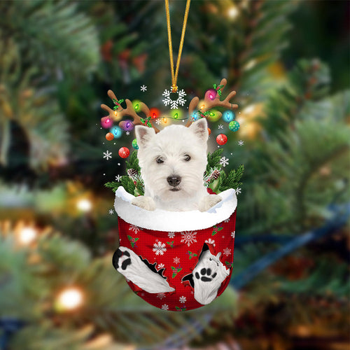 West Highland White Terrier-In Christmas Pocket Two Sides Ornament, Christmas Dog Hanging Ornament