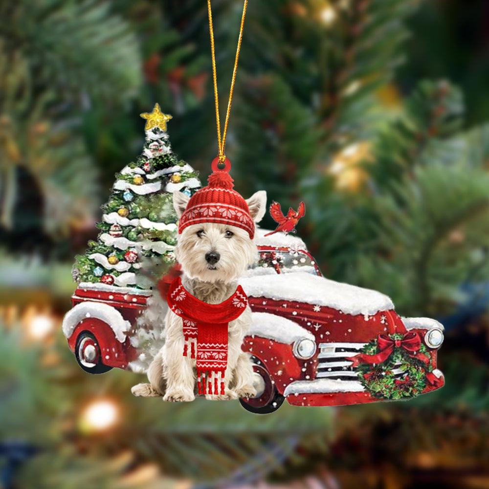 Ornament- West Highland White Terrier 2-Christmas Car Two Sided Ornament, Christmas Ornament, Car Ornament