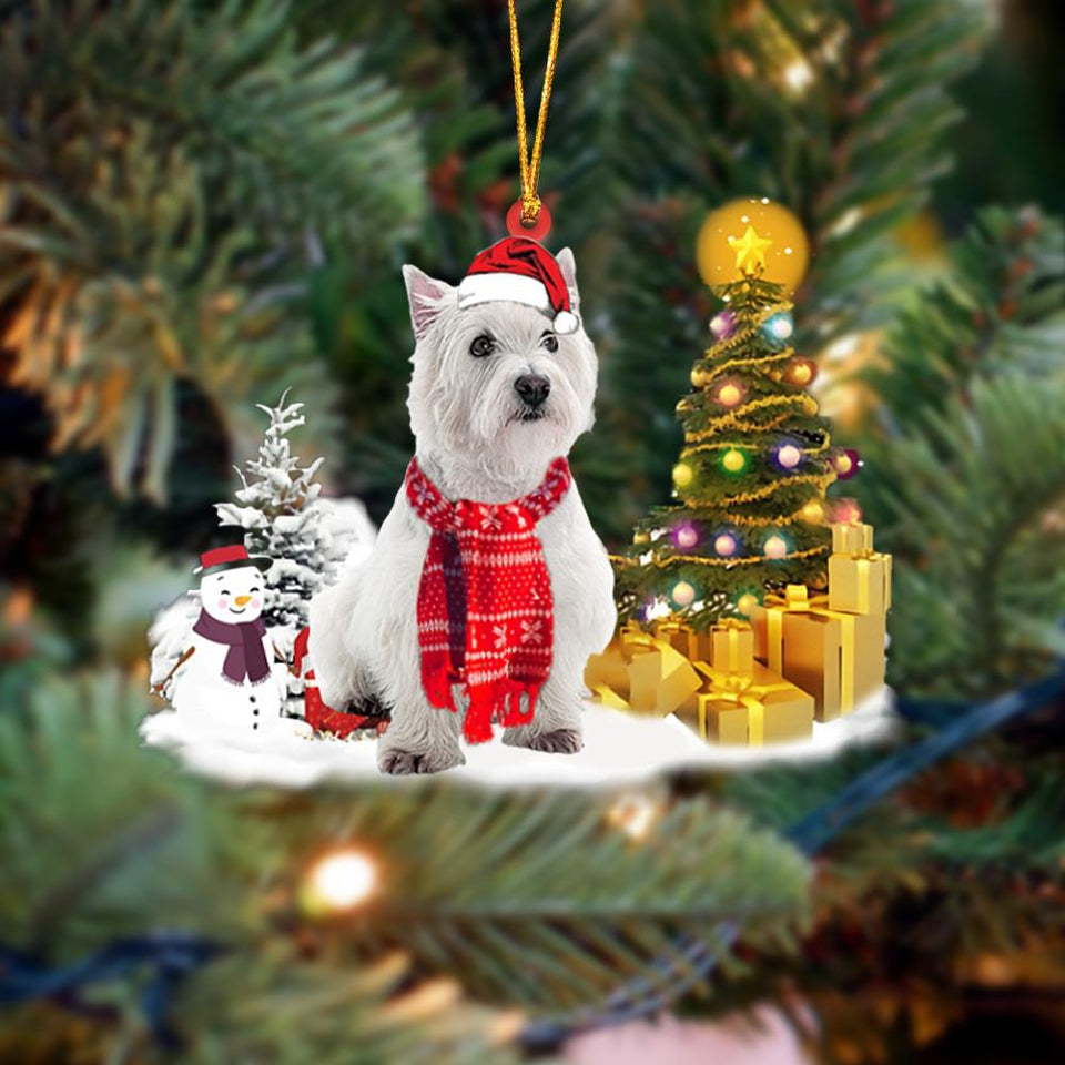 West Highland White Terrier/Westie Christmas Ornament Christmas Tree Hanging Acrylic Ornament Gift