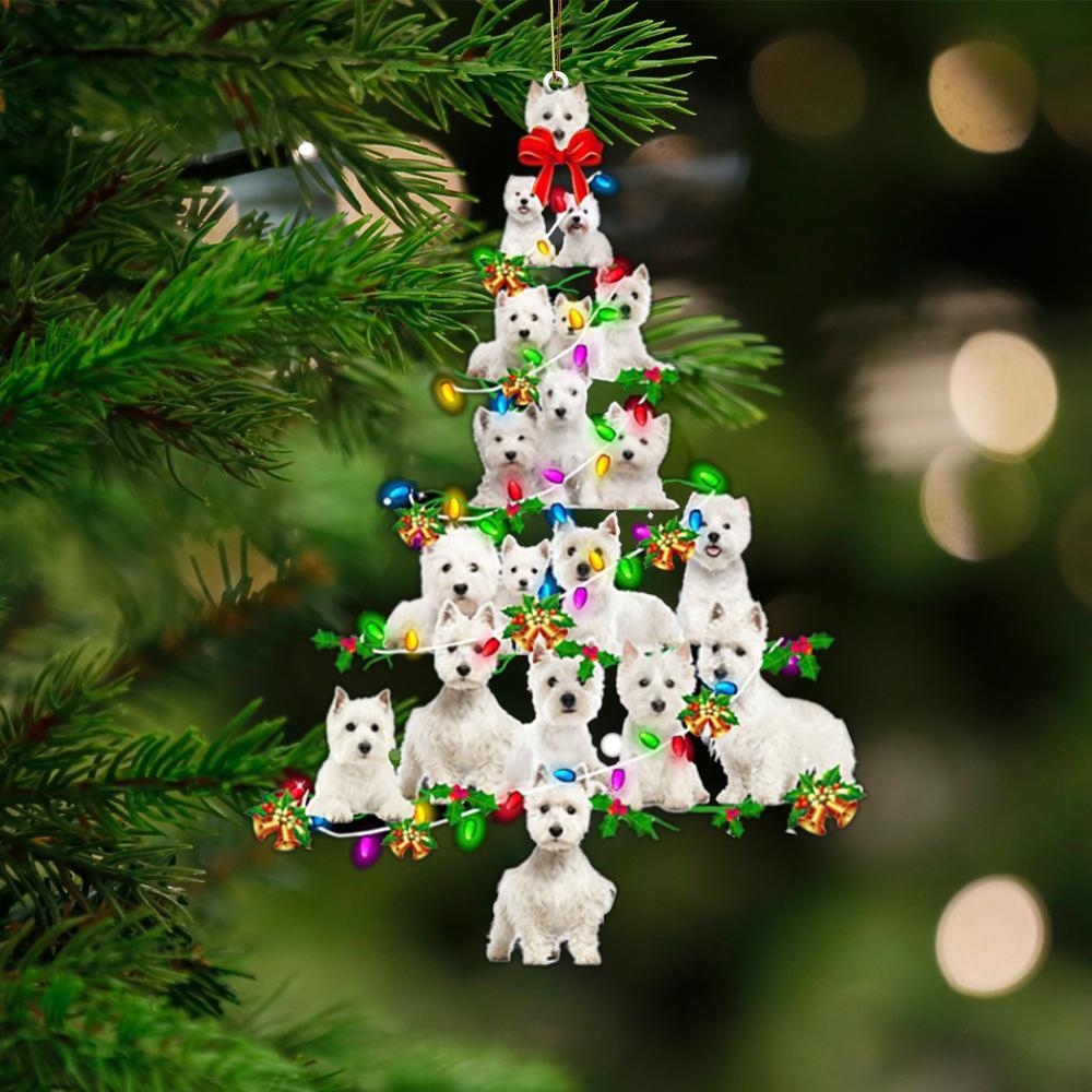 West Highland White Terrier-Christmas Tree Lights-Two Sided Ornament