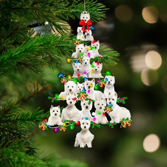 West Highland White Terrier-Christmas Tree Lights-Two Sided Ornament