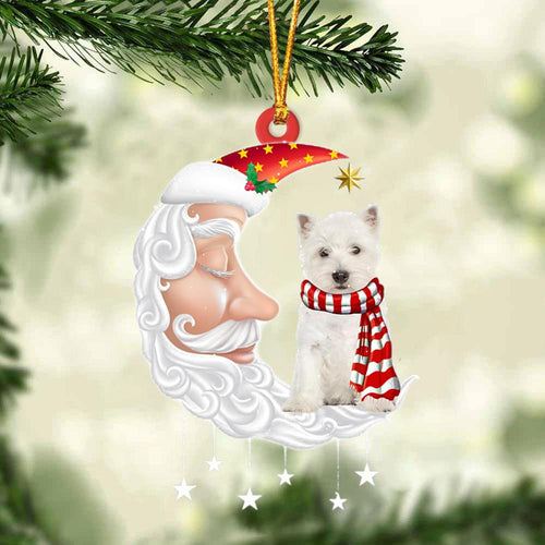 West Highland White Terrier With Santa Christmas Ornament Dog Christmas Ornament