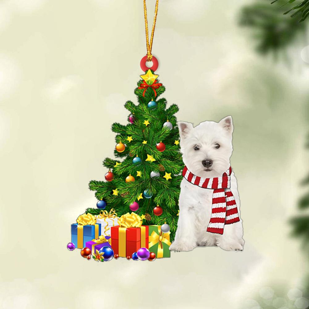 Ornament- West Highland White Terrier-Christmas Star Hanging Ornament, Happy Christmas Ornament, Car Ornament