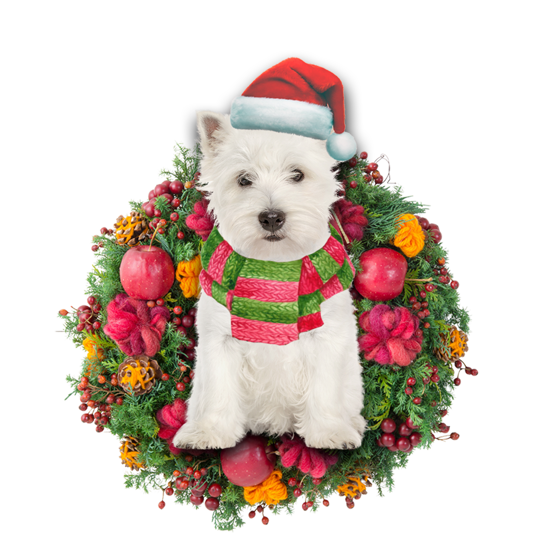 Godmerch- Ornament- West Highland Terrier Christmas Ornament, Happy Christmas Ornament, Car Ornament