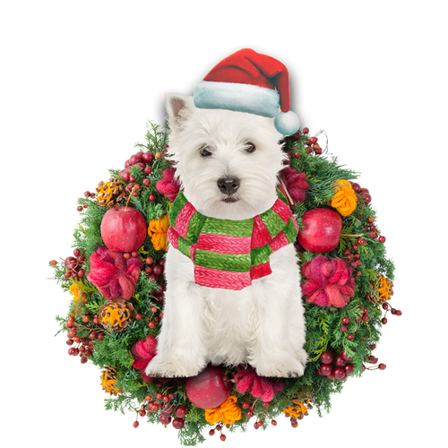Godmerch- Ornament- West Highland Terrier Christmas Ornament, Happy Christmas Ornament, Car Ornament