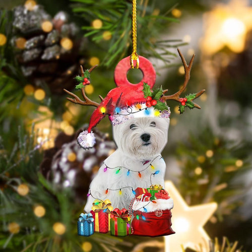 Godmerch- Ornament- Westies Christmas Shape Ornament, Happy Christmas Ornament, Car Ornament