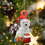 Godmerch- Ornament- Westies Christmas Shape Ornament, Happy Christmas Ornament, Car Ornament
