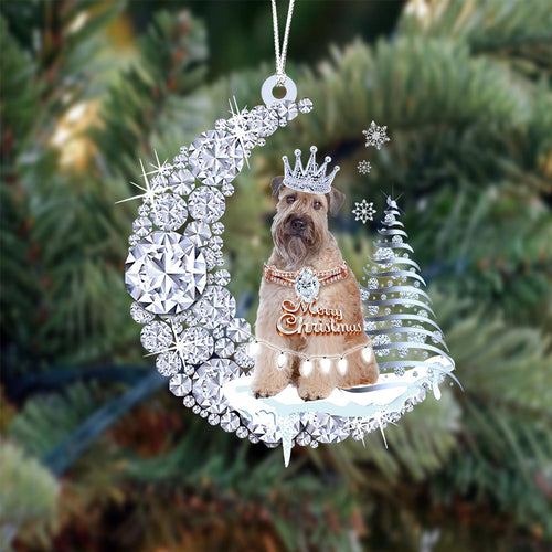Wheaten Terrier Diamond Moon Merry Christmas Ornament Christmas Decoration