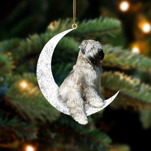 Wheaten Terrier Sit On The Moon Two Sided Ornament Dog Hanging Christmas Ornament