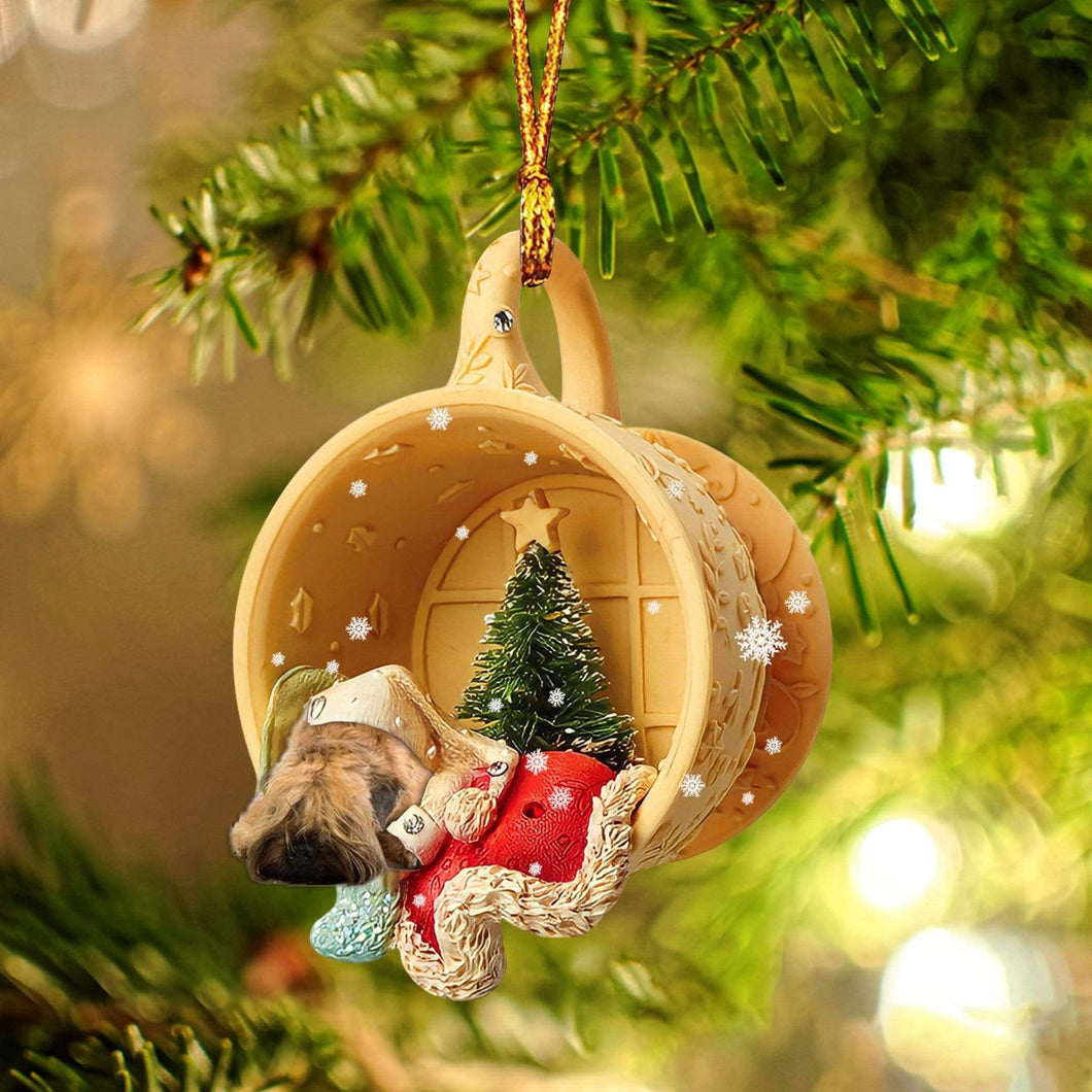 Godmerch- Ornament- Wheaten Terrier Sleeping In A Cup Christmas Ornament Dog Ornament, Car Ornament, Christmas Ornament