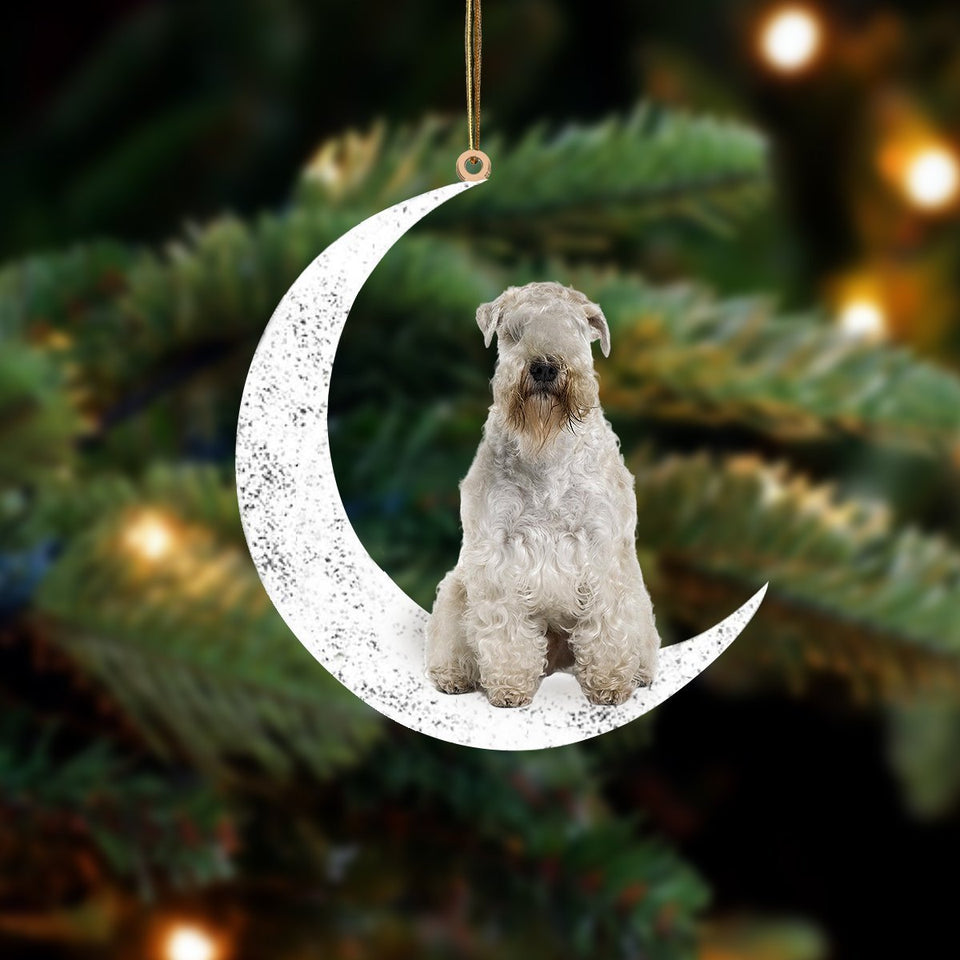 Wheaton Terrier Sit On The Moon Two Sided Ornament Dog Hanging Christmas Ornament