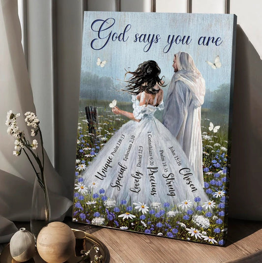 Beautiful woman Jesus Christ God says you are - Matte Canvas