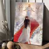 Walking with Jesus The way to heaven - Matte Canvas