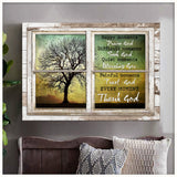 Window frame old tree Every moment thank God - Matte Canvas