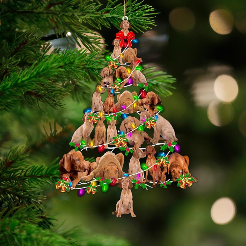 Wire Haired Vizsla-Christmas Tree Lights-Two Sided Ornament