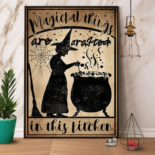 Witch Magical Things In This Kitchen Halloween Canvas And Poster, Wall Decor Visual Art, Halloween Gift, Happy Halloween