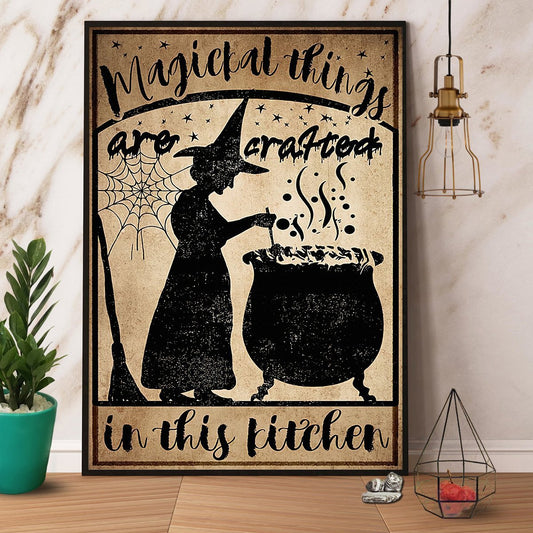 Witch Magical Things In This Kitchen Halloween Canvas And Poster, Wall Decor Visual Art, Halloween Gift, Happy Halloween