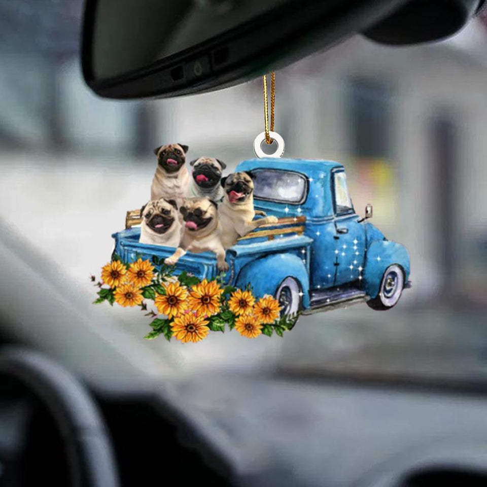 Pug -Take The Trip Classic- Two Sided Ornament