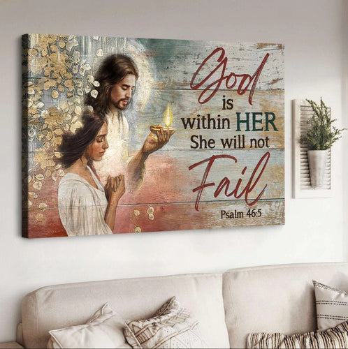 Woman prayer Jesus light God is within her - Matte Canvas