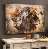 Wonderful lion and Jesus Landscape - Matte Canvas