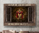 Wooden window As for me and my house we will serve the lord - Matte Canvas