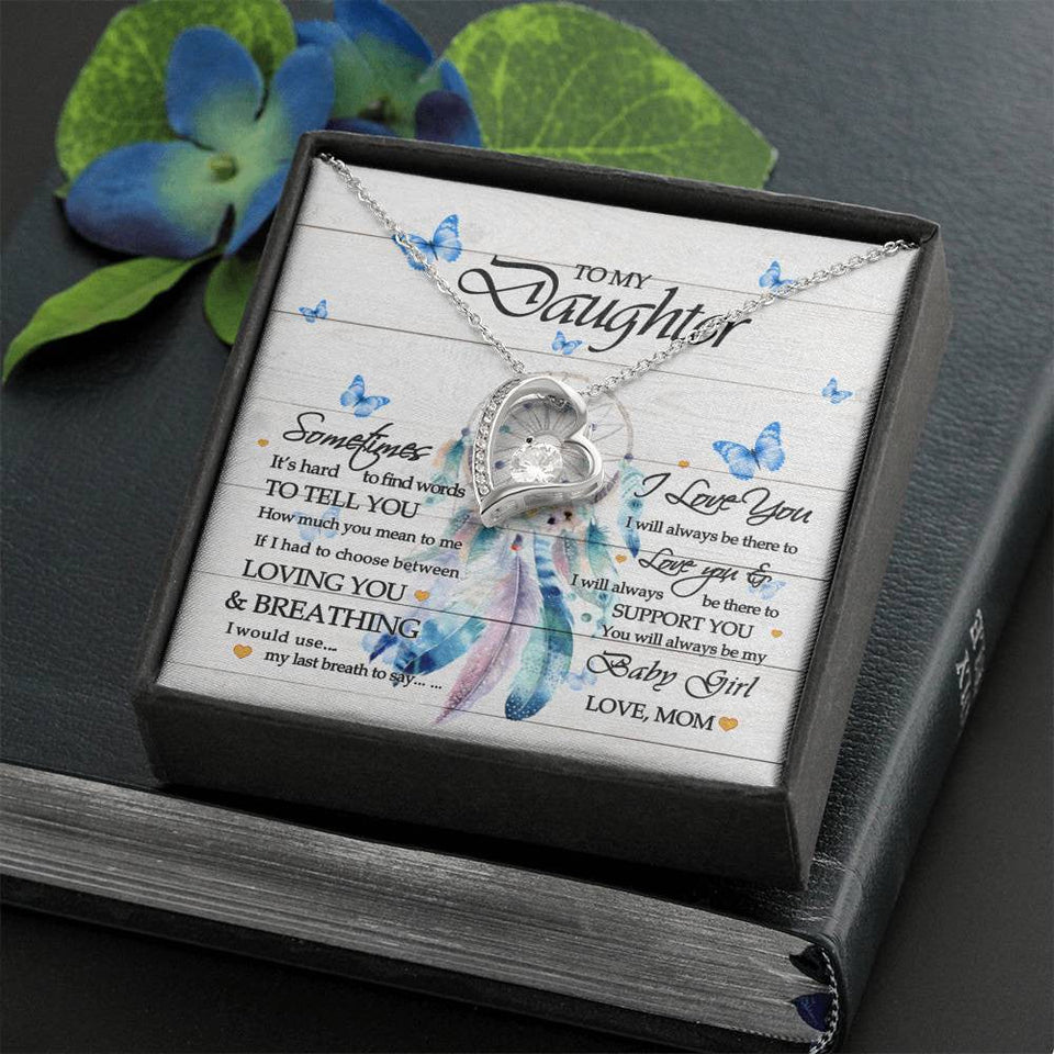 Gift For Daughter From Mom Baby Girl Forever Love Necklace With MC